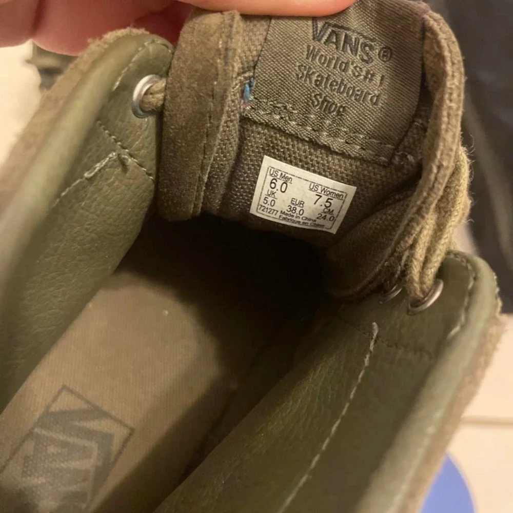 Vans green suede sk8 hi Moc Sneakers‎ Fringe High Top Women's 7.5